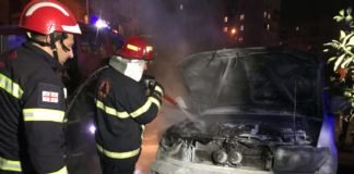 რუსთავში ავტომობილს ცეცხლი გაუჩნდა(+ფოტო)