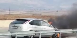 აჭარის ტელევიზიის ავტომანქანას ცეცხლი გაუჩნდა