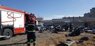 ძველი ავტოსადგომის ტერიტორიაზე ხანძარი გაჩნდა