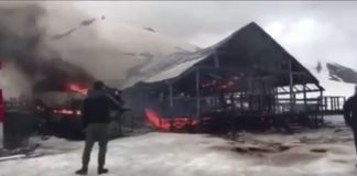 გუდაურში კვების ობიექტი დაიწვა