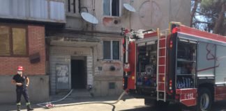 მე-12 მიკრორაიონში სახანძრო- სამაშველო ეკიპაჟებია მობილიზებული