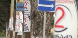 რუსთავის ქუჩებში სააგიტაციო მასალები გამოჩნდა