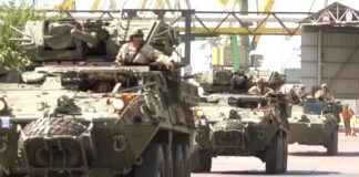 ამერიკული სამხედრო ტექნიკა ვაზიანის სამხედრო ბაზისკენ მიემართება