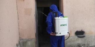 სადეზინფექციო სამუშაოები დევნილთა საცხოვრისებში