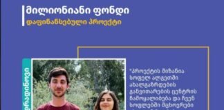 ალგეთის ახალგაზრდობის ცენტრმა მილიონიანი ფონდის საგრანტო კონკურსში გაიმარჯვა