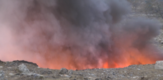 ხანძარი რუსთავის შემოსასვლელში