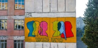 ,,გამარჯობა, მეგობარო“- გრაფიტი N8 საჯარო სკოლის ფასადზე