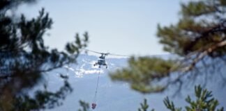 რაჭა-ლეჩხუმის მიმართულებაზე ხანძრის ქრობის სამუშაოებში ვერტმფრენი ჩაერთო