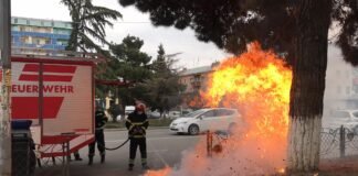 ცეცხლი საყოფაცხოვრებო ნარჩენების ურნას უკიდია(+ვიდეო)