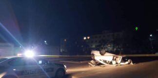 რუსთავში შეჯახების შედეგად ავტომობილი ამობრუნდა, დაშავდა ერთი ადამიანი