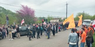 ნიკა მელიას მხარდამჭერები რუსთავის ციხესთან აქციას მართავენ