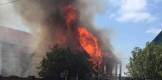 გრიგოლეთში საცხოვრებელი სახლი იწვის