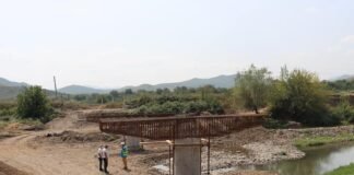 მდინარე მაშავერაზე გადასასვლელი ხიდის მშენებლობა მიმდინარეობს