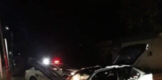 რუსთავში მანქანას ცეცხლი გაუჩნდა