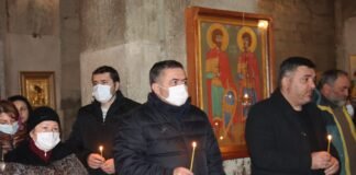 ბოლნისის მერმა შობის დღესასწაული მოსახლეობას ბოლნისის სიონის საკათედრო ტაძრიდან მიულოცა