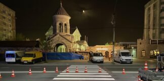 რუსთავში გზის დახაზვის სამუშაოები მიმდინარეობს