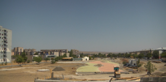 რუსთავში დავით კლდიაშვილის სკვერის რეაბილიტაცია მიმდინარეობს