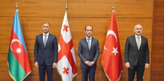 საქართველოს,თურქეთის და აზერბაიჯანის მინისტრებმა თბილისში სატრანსპორტო, ე.წ. შუა დერეფნის განვითარების საკითხები განიხილეს