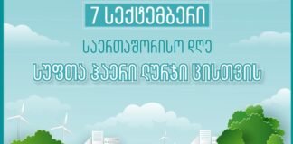 7 სექტემბერს საერთაშორისო დღე „სუფთა ჰაერი ლურჯი ცისთვის“ აღინიშნება