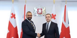 ირაკლი ღარიბაშვილი გაერთიანებული სამეფოს საგარეო, თანამეგობრობისა და განვითარების საქმეთა სახელმწიფო მდივანს ჯეიმს კლევერლის შეხვდა
