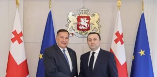 ირაკლი ღარიბაშვილი ევროპის ოლიმპიური კომიტეტის პრეზიდენტს სპიროს კაპრალოსს შეხვდა