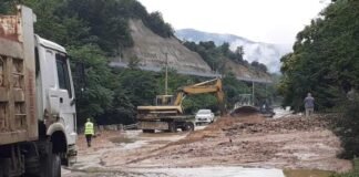 ძლიერი წვიმის შედეგად,რიკოთზე ჩამოსულმა მიწის შვავმა მოძრაობის შეზღუდვა გამოიწვია