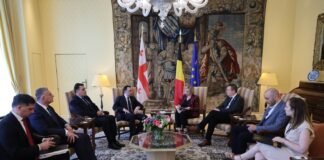 ირაკლი ღარიბაშვილი ბელგიის სამეფოს წარმომადგენლობითი პალატის პრეზიდენტს ელიან ტილიეს შეხვდა