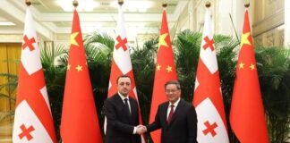 ირაკლი ღარიბაშვილი ჩინეთის სახალხო რესპუბლიკის სახელმწიფო საბჭოს პრემიერს ლი ციანის შეხვდა