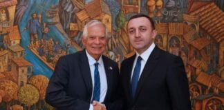 პრემიერ-მინისტრმა ირაკლი ღარიბაშვილმა ჯოზეფ ბორელს ვახშამზე უმასპინძლა