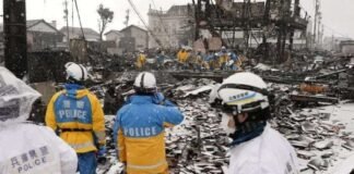 იაპონიაში, მიწისძვრისგან დაზარალებულ რაიონებში დიდთოვლობაა