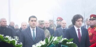 პარლამენტის თავმჯდომარემ და დეპუტატებმა კოჯორ-ტაბახმელას ბრძოლებში დაღუპულ იუნკერთა მემორიალი გვირგვინით შეამკეს