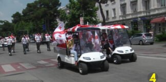 საქართველოს ეროვნული ნაკრების მხარდასაჭერი მსვლელობა რუსთავში