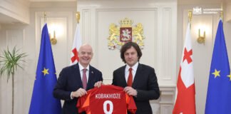 ირაკლი კობახიძე ფიფას პრეზიდენტს ჯანი ინფანტინოს შეხვდა