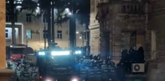 შსს – თბილისში, 29-30 ნოემბრის საპროტესტო აქციის დროს, პოლიციელის კანონიერი მოთხოვნისადმი დაუმორჩილებლობისა და წვრილმანი ხულიგნობისთვის 107 პირია დაკავებული