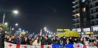 საპროტესტო აქცია რუსთავში – მოქალაქეები საქართველოს ევროპული მომავლის დასაცავად გამოვიდნენ