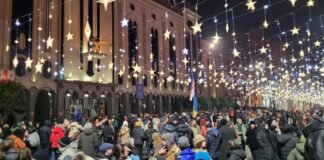 პროტესტის 44-ე დღე რუსთაველის გამზირზე