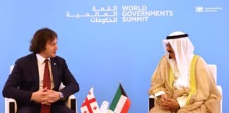 ირაკლი კობახიძე ქუვეითის სახელმწიფოს პრემიერ-მინისტრს, აჰმედ ალ აბდულა ალ აჰმედ ალ საბაჰს შეხვდა