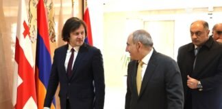 ირაკლი კობახიძემ სომეხ კოლეგას, ნიკოლ ფაშინიანს უმასპინძლა