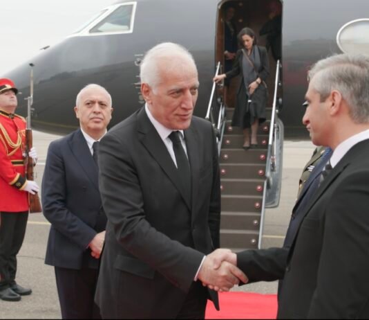 ილია მეორის დაკრძალვაზე დასასწრებად თბილისში სომხეთის პრეზიდენტი ჩამოვიდა